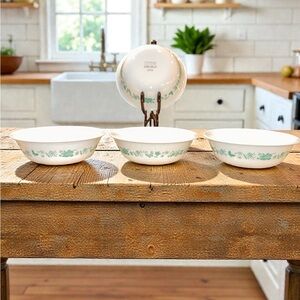 Set of 4 CORELLE Pioneer Woman "Evie" Teal/Blue Butterfly Floral Bowls RETIRED